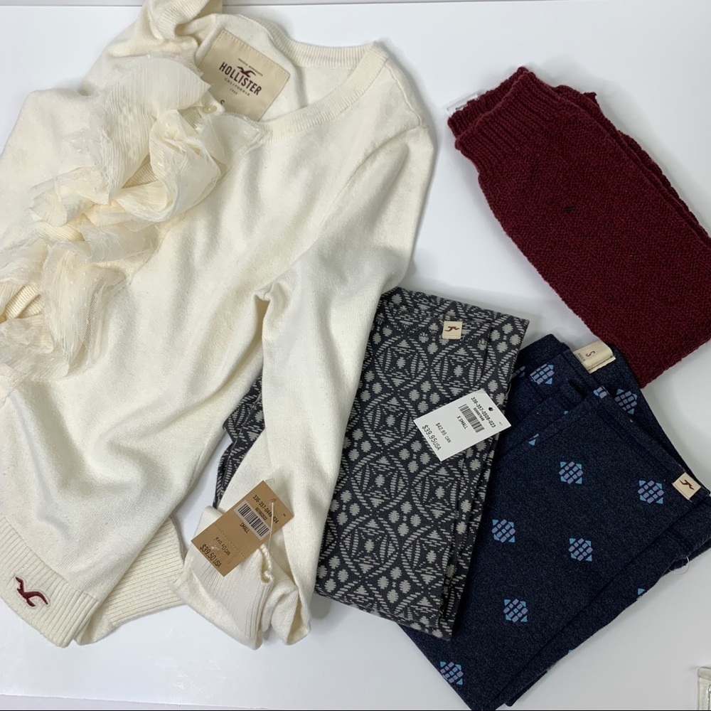 New Hollister 4 Piece Set of Leggings & Cardigan SALE Size XS-Small SALE SALE
